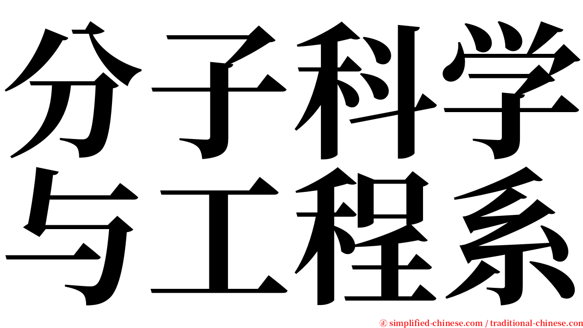 分子科学与工程系 serif font