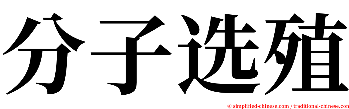 分子选殖 serif font