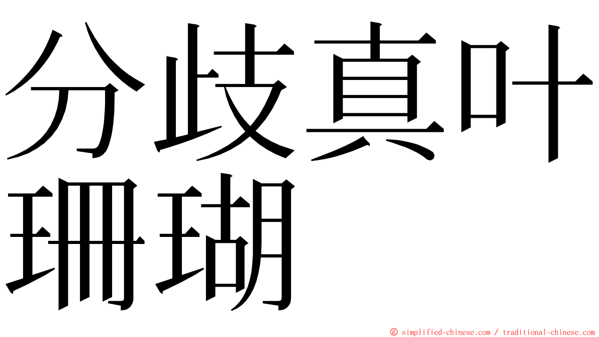 分歧真叶珊瑚 ming font