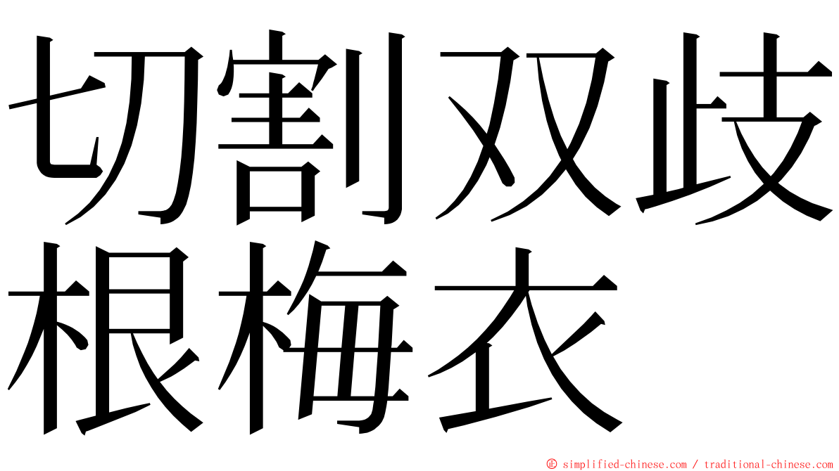 切割双歧根梅衣 ming font