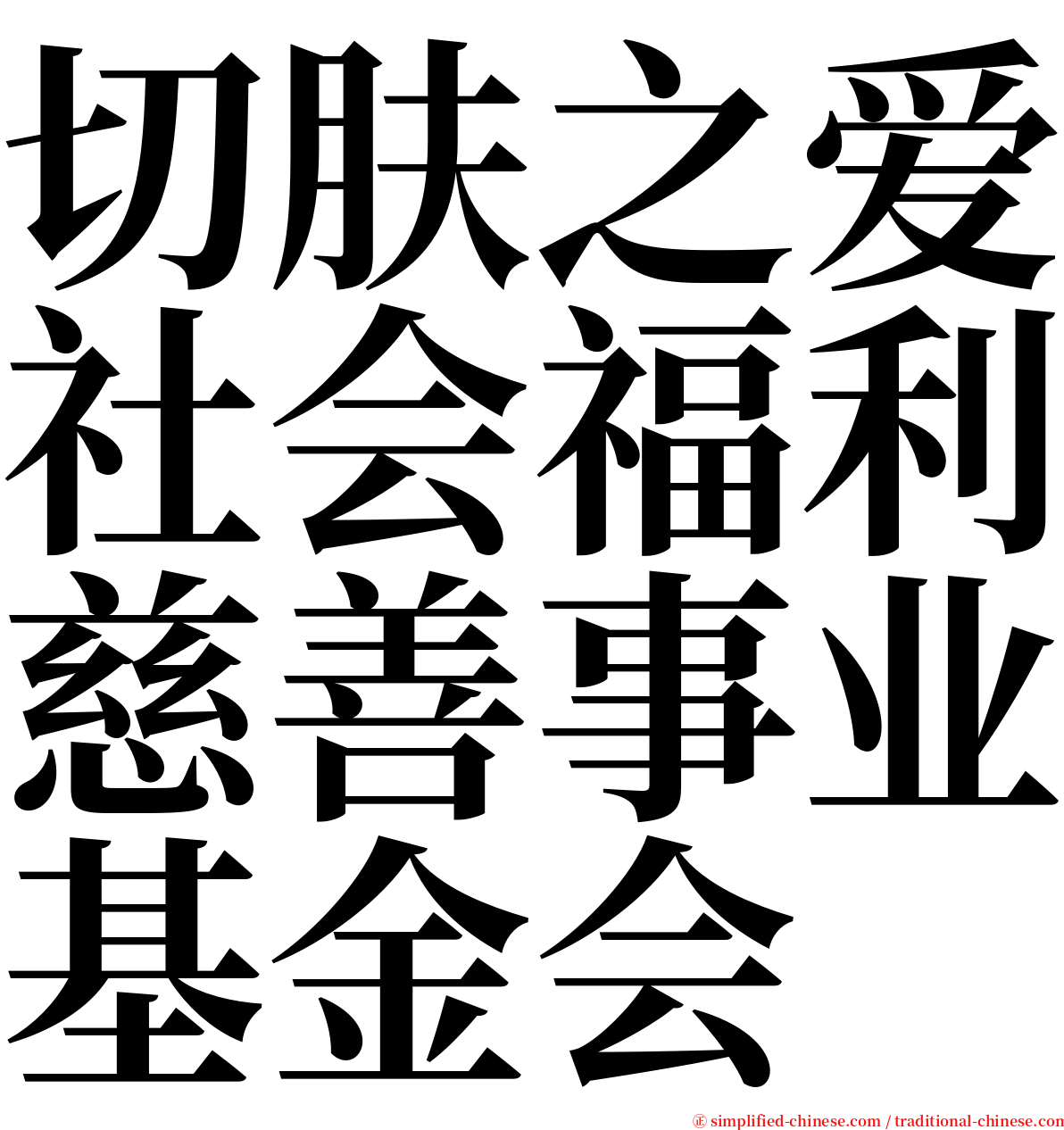 切肤之爱社会福利慈善事业基金会 serif font