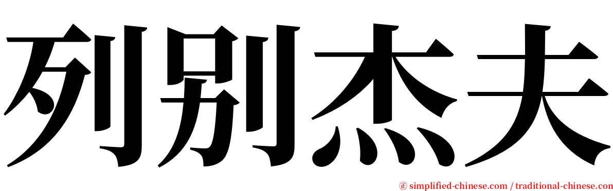 列别杰夫 serif font