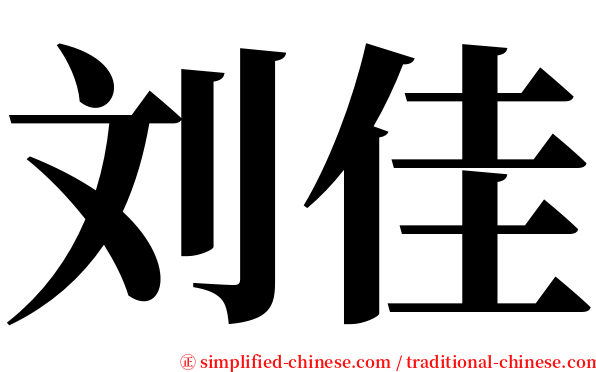 刘佳 serif font