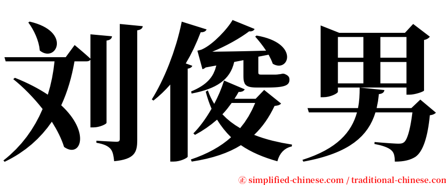 刘俊男 serif font