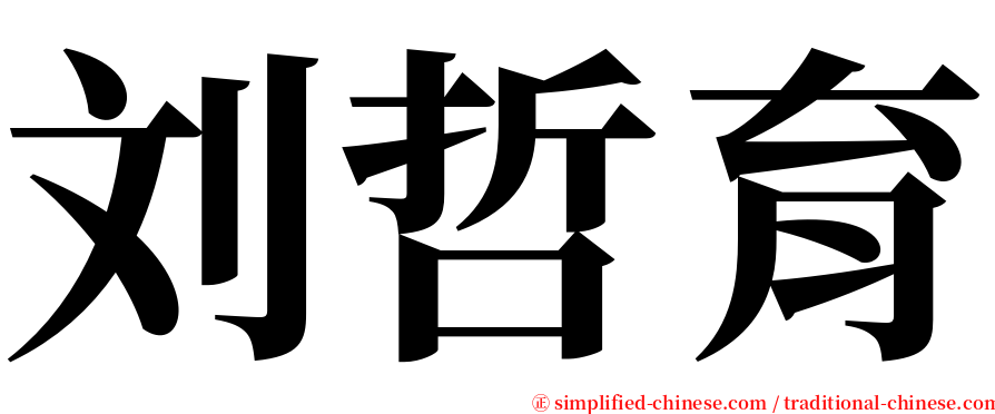 刘哲育 serif font