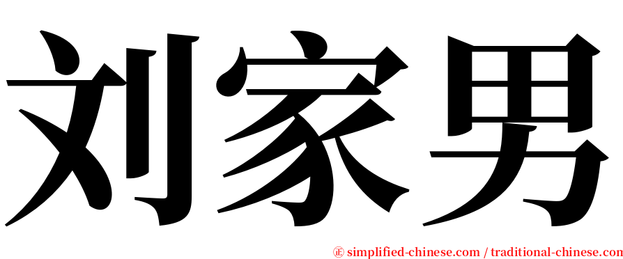刘家男 serif font