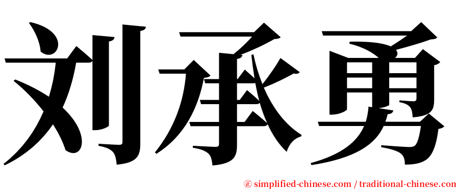 刘承勇 serif font