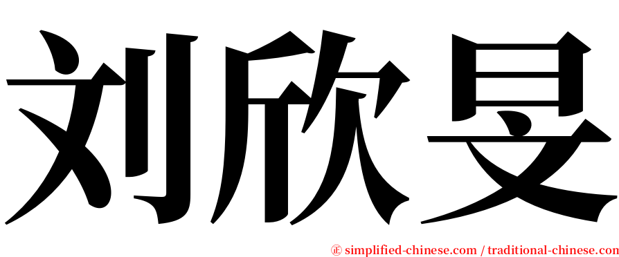 刘欣旻 serif font
