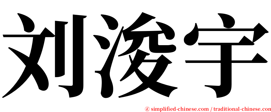 刘浚宇 serif font