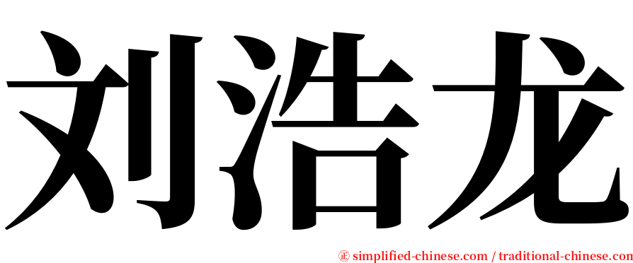 刘浩龙 serif font