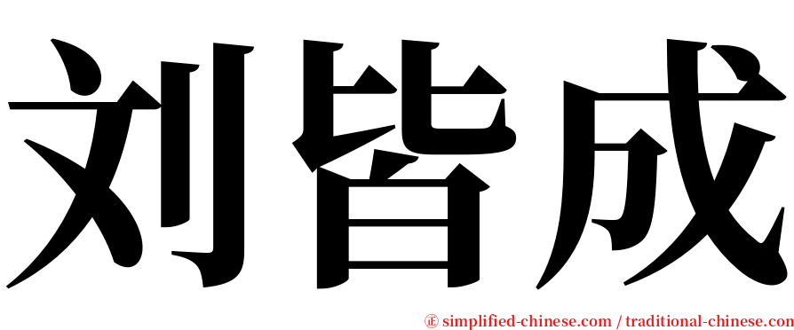 刘皆成 serif font