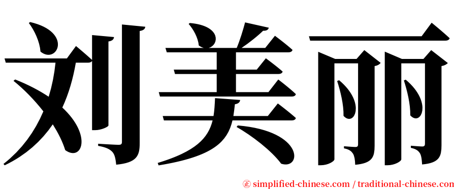 刘美丽 serif font