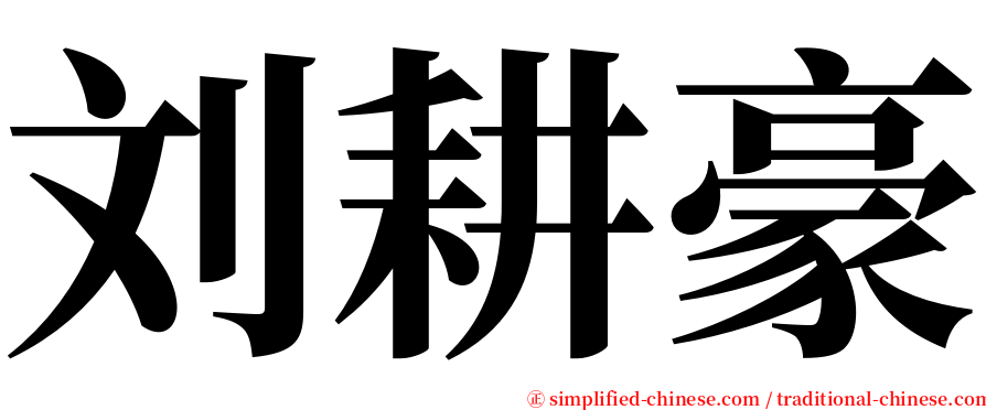 刘耕豪 serif font