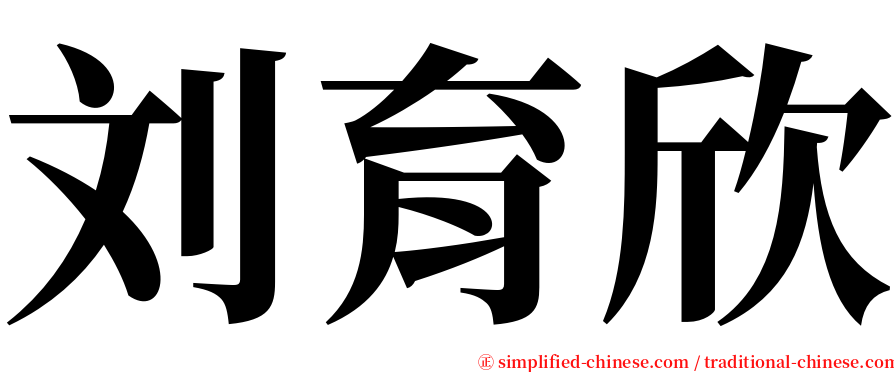 刘育欣 serif font