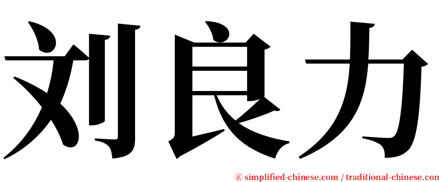 刘良力 serif font