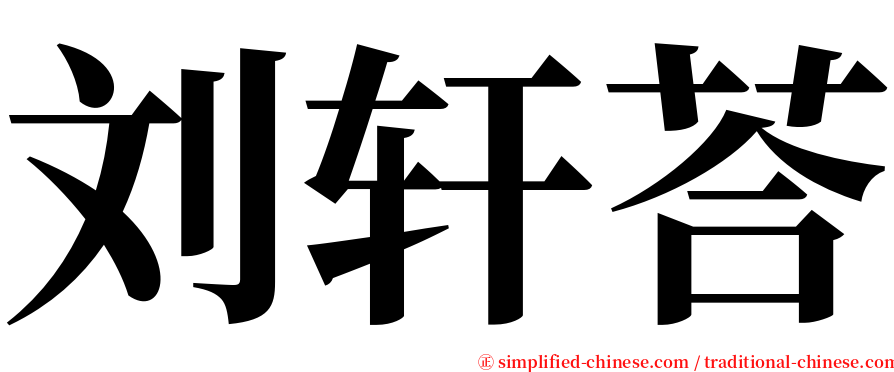 刘轩荅 serif font