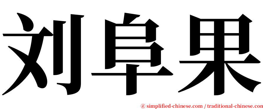 刘阜果 serif font