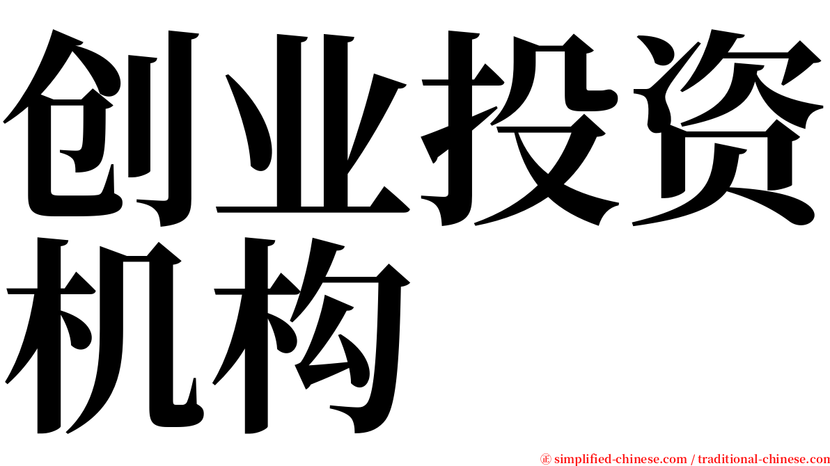 创业投资机构 serif font