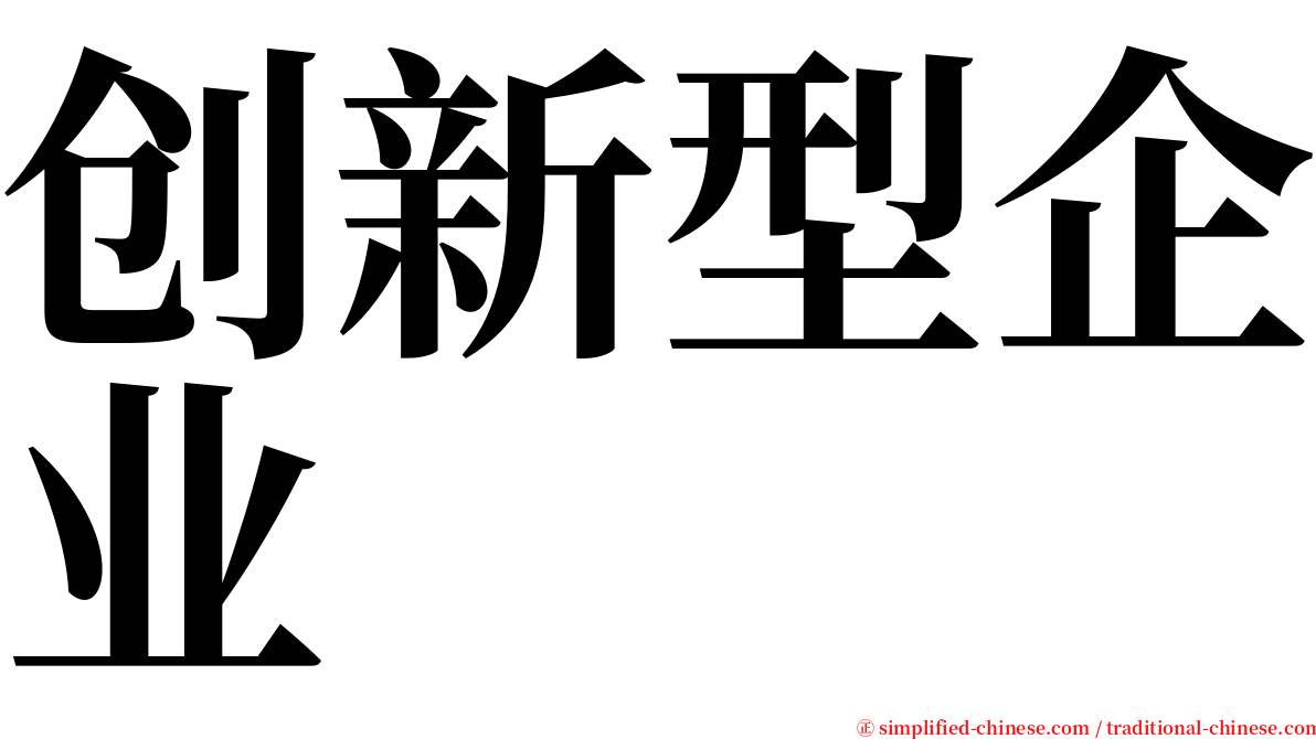 创新型企业 serif font