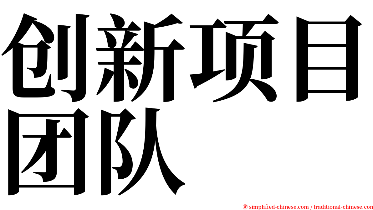 创新项目团队 serif font