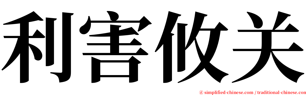 利害攸关 serif font