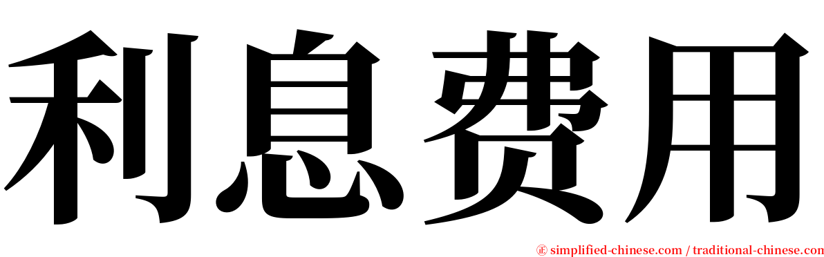 利息费用 serif font