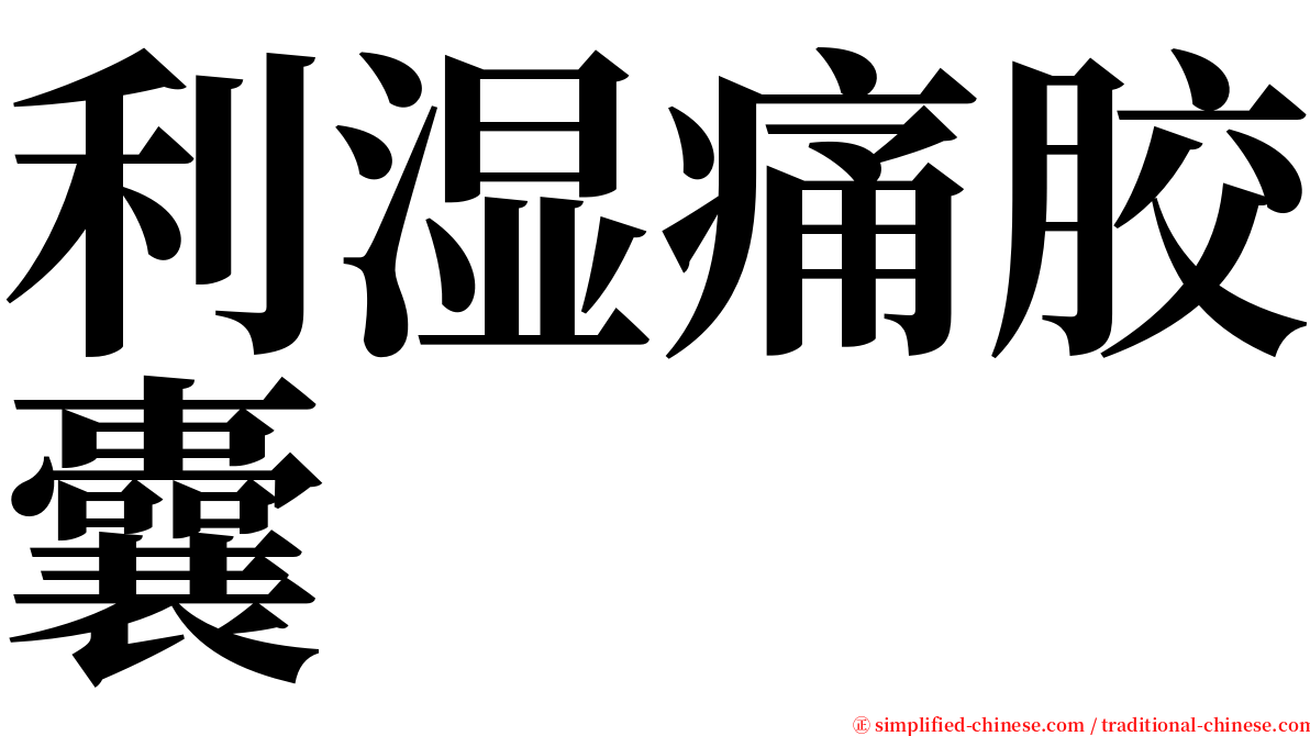 利湿痛胶囊 serif font