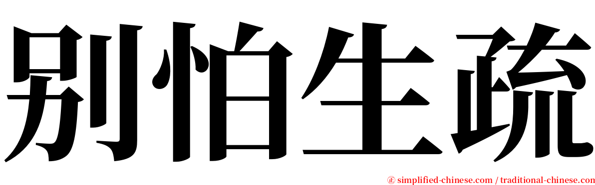 别怕生疏 serif font