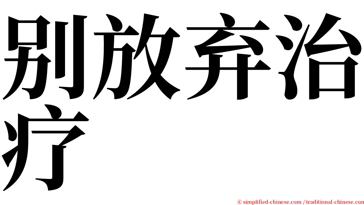 别放弃治疗 serif font