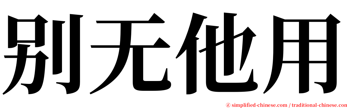 别无他用 serif font