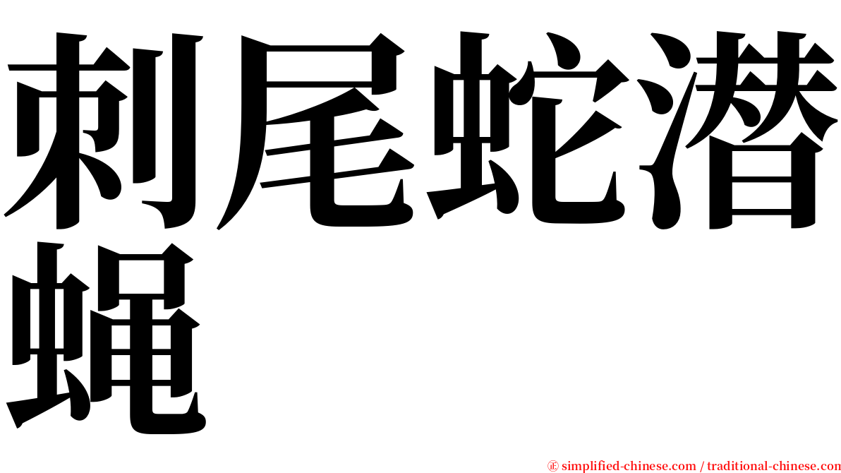 刺尾蛇潜蝇 serif font