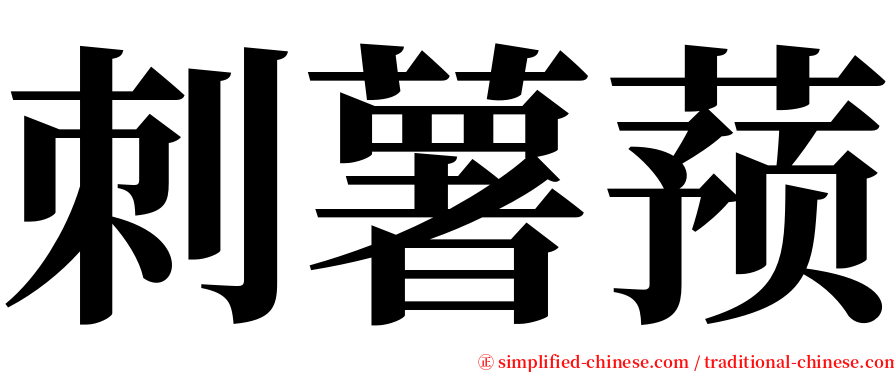 刺薯蓣 serif font