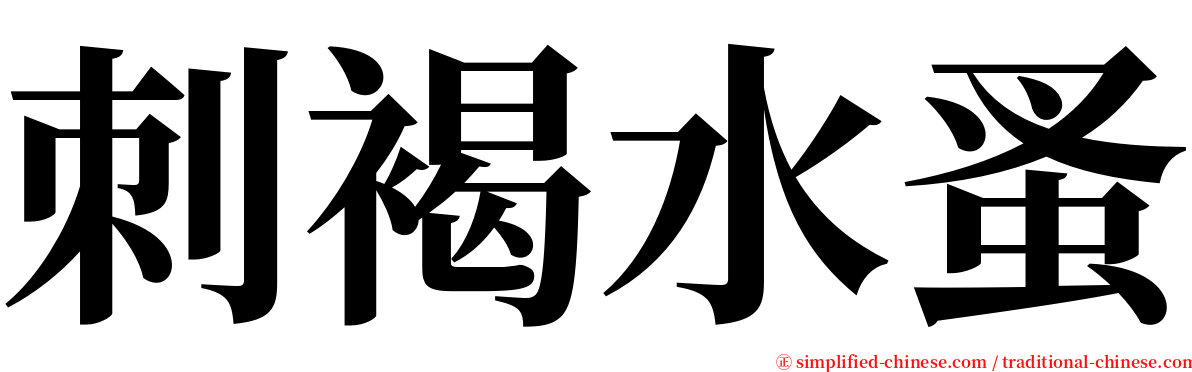 刺褐水蚤 serif font