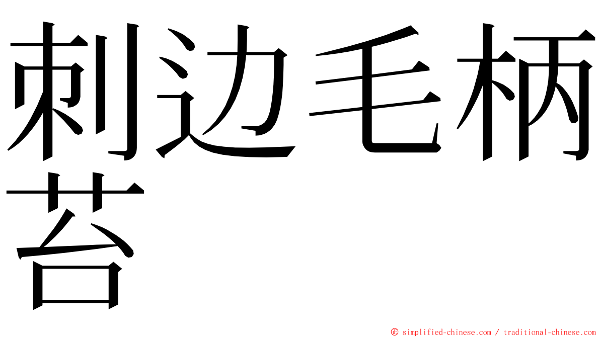 刺边毛柄苔 ming font