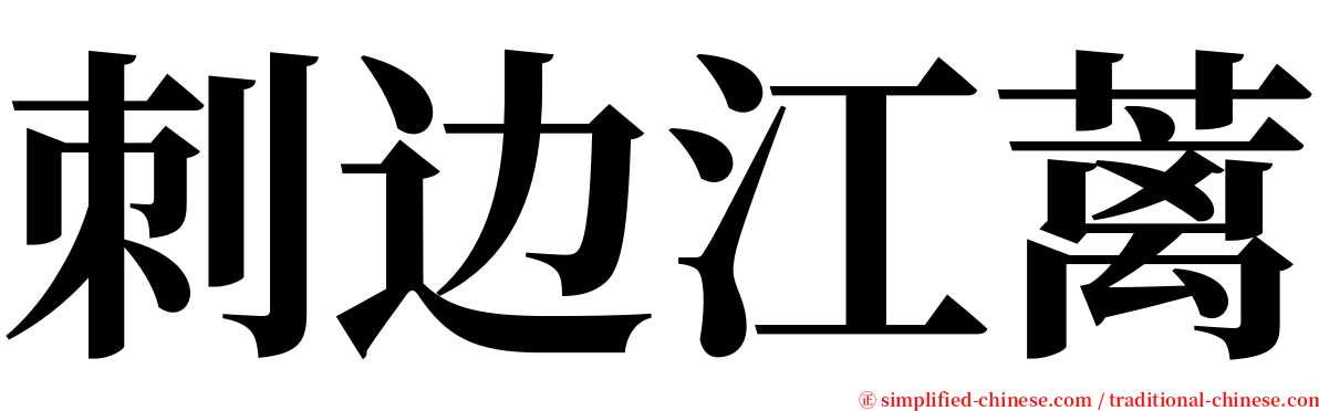 刺边江蓠 serif font