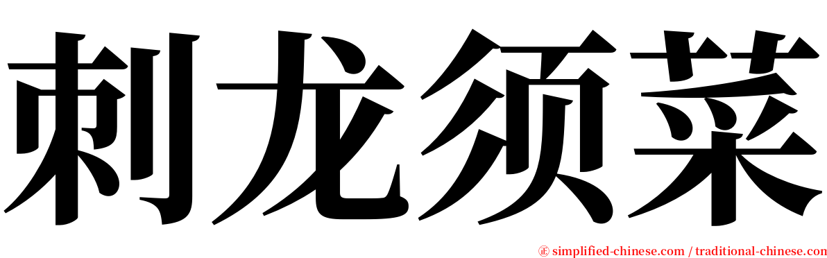 刺龙须菜 serif font