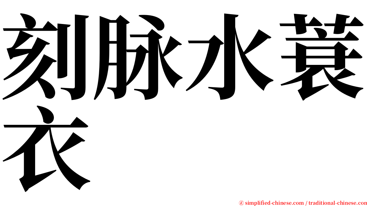 刻脉水蓑衣 serif font