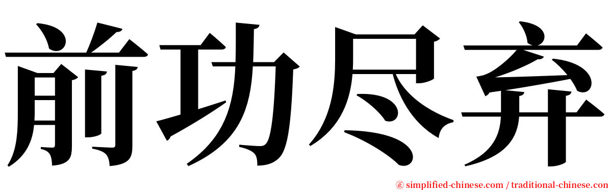 前功尽弃 serif font