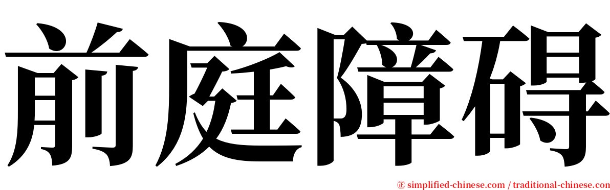 前庭障碍 serif font