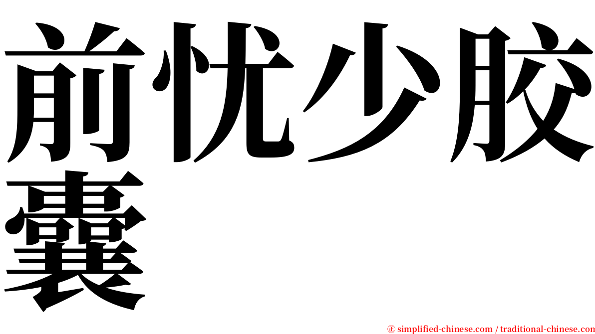 前忧少胶囊 serif font