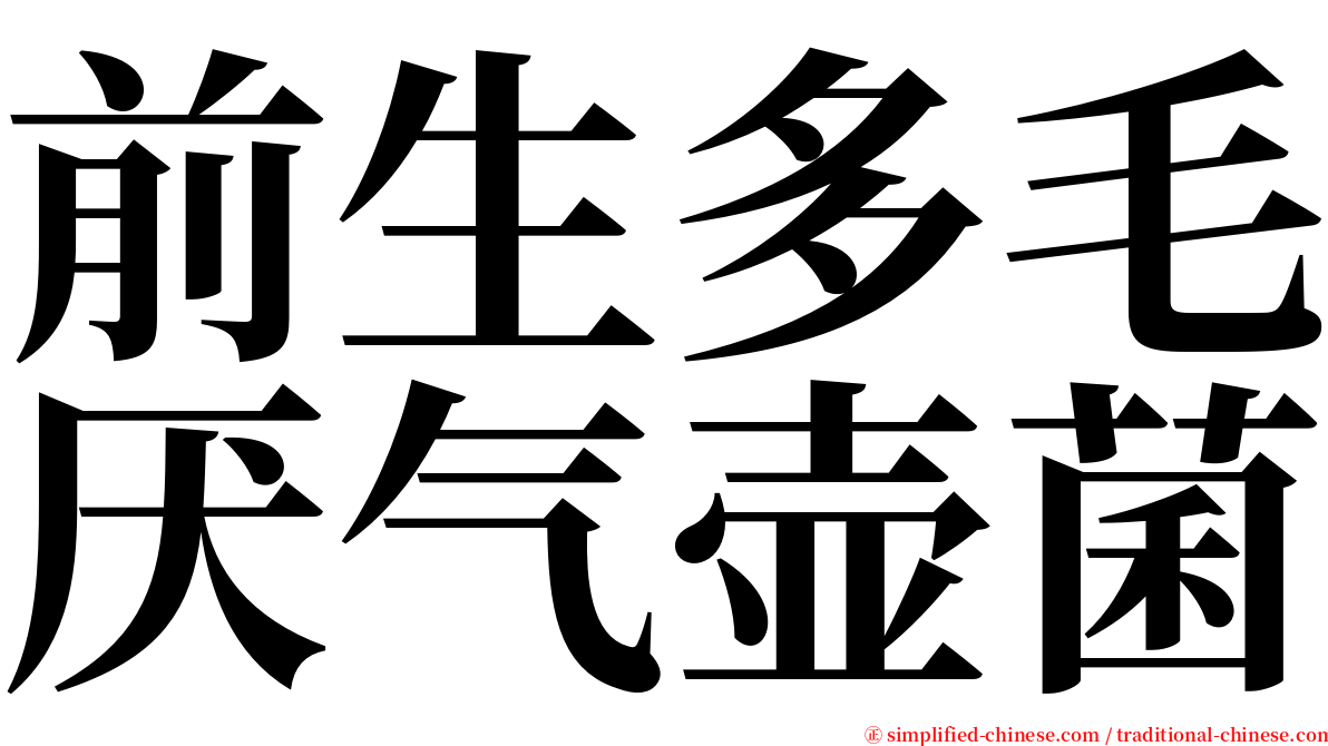 前生多毛厌气壶菌 serif font