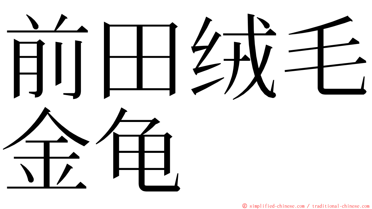 前田绒毛金龟 ming font