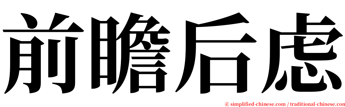 前瞻后虑 serif font