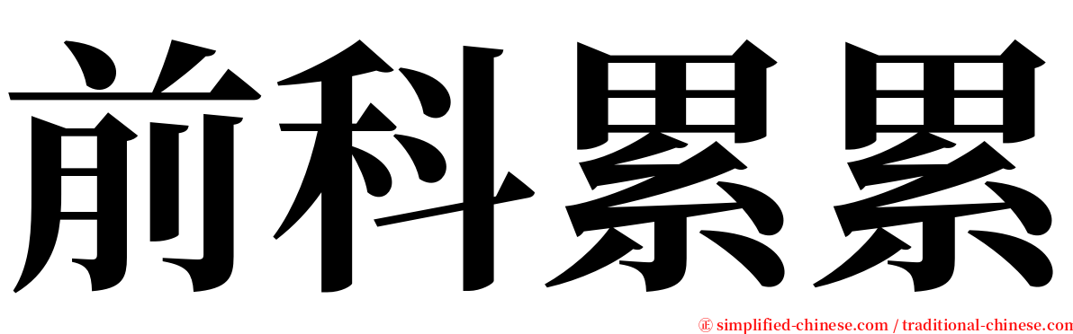 前科累累 serif font