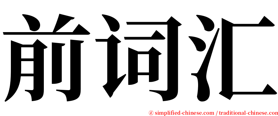 前词汇 serif font