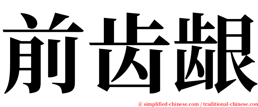 前齿龈 serif font