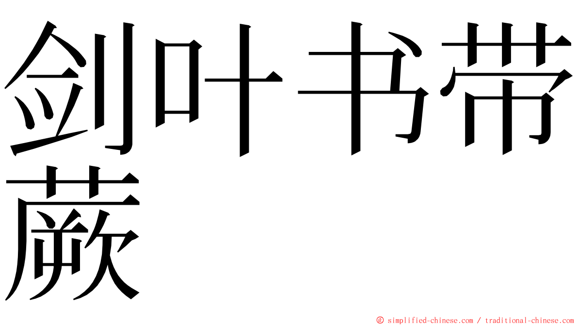 剑叶书带蕨 ming font