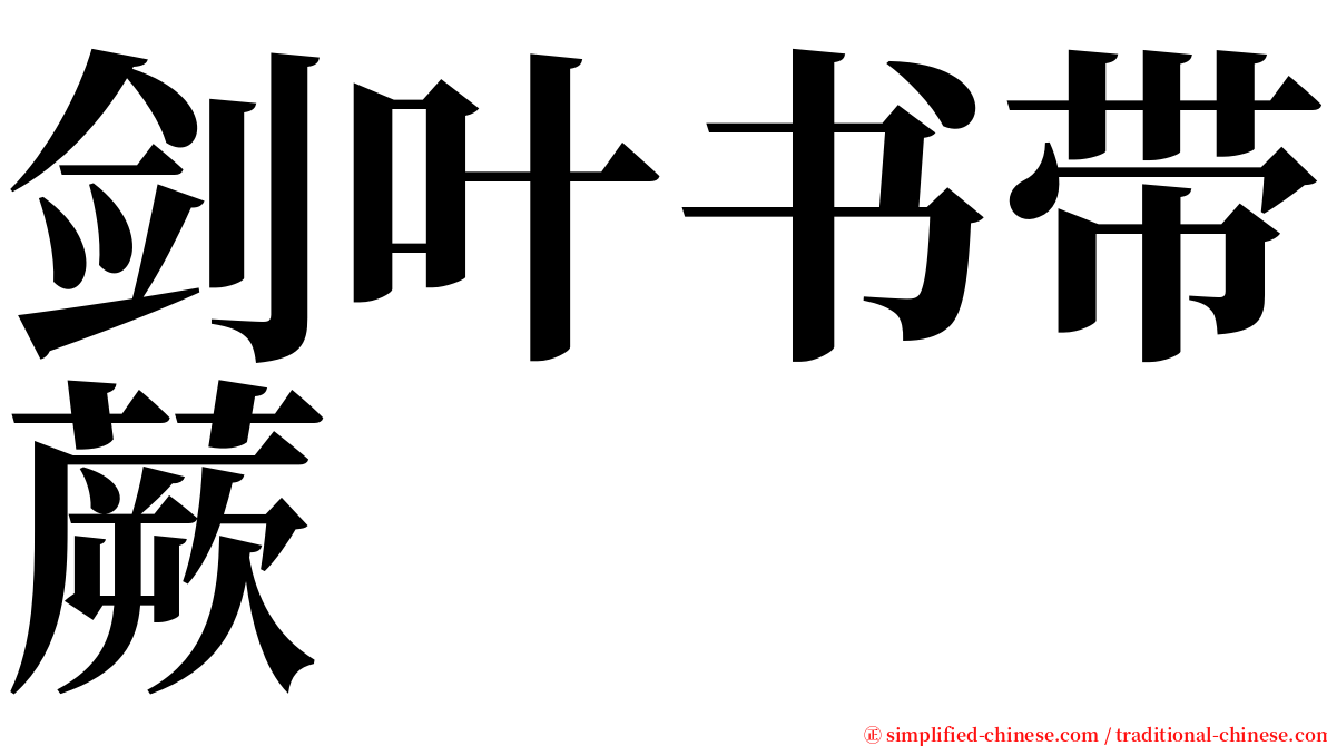 剑叶书带蕨 serif font