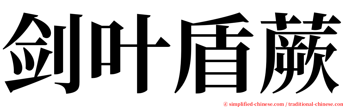 剑叶盾蕨 serif font