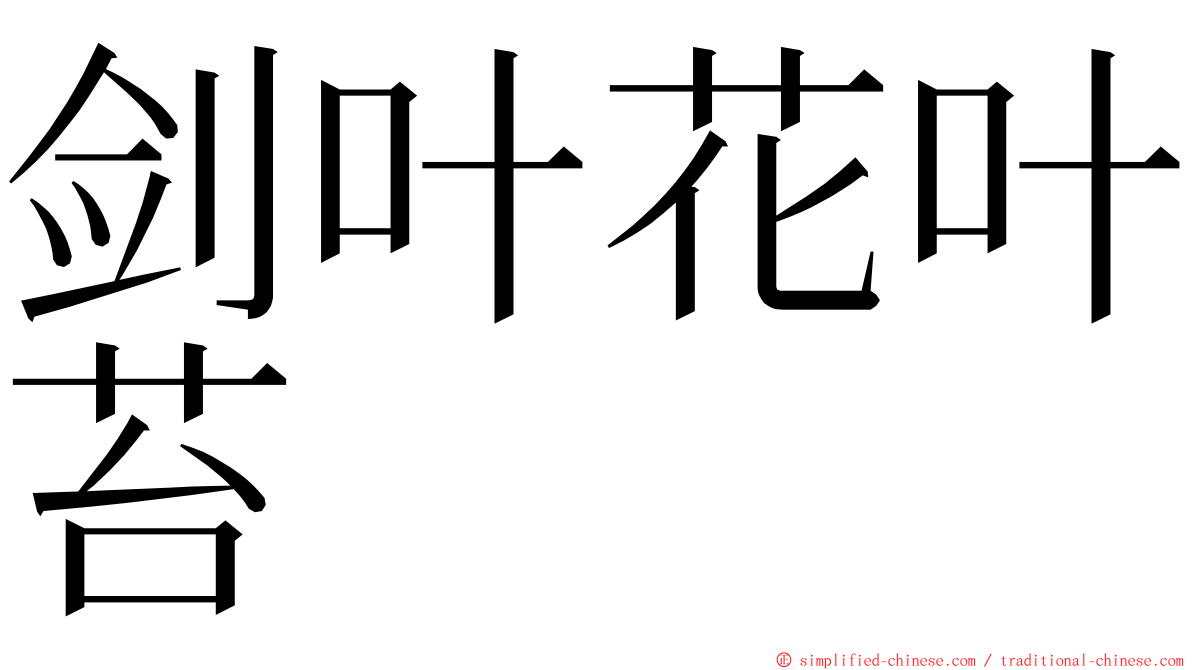 剑叶花叶苔 ming font